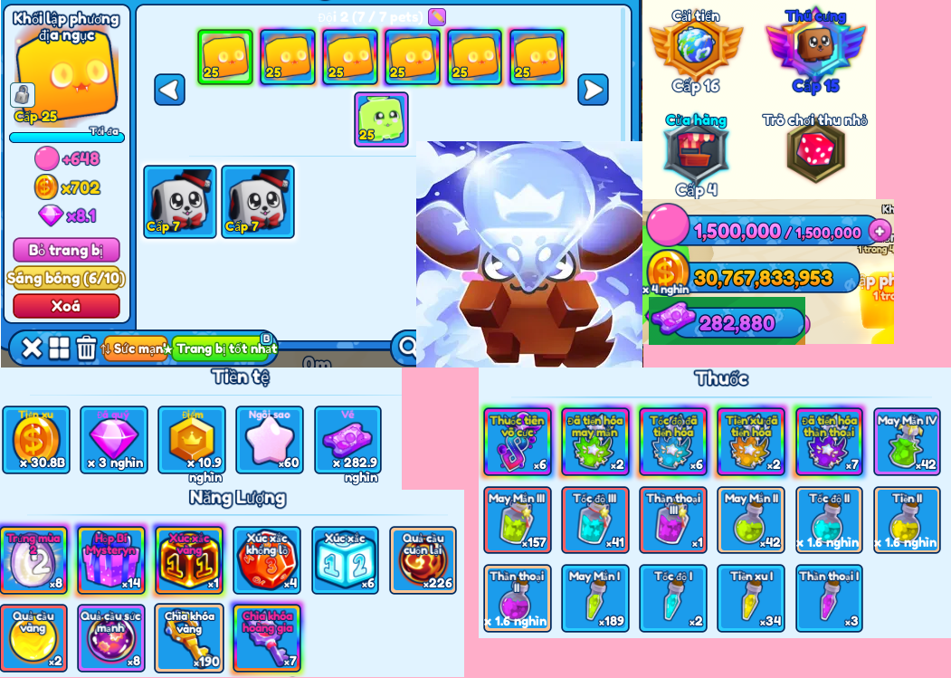 [ 🏆 Bubble Gum Simulator INFINITY ] ACC VIP NHƯ HÌNH CỰC KÌ NHIỀU PET XỊN VÀ ITEMS, THUỐC CHO AE TRẢI NGHIỆM !!!