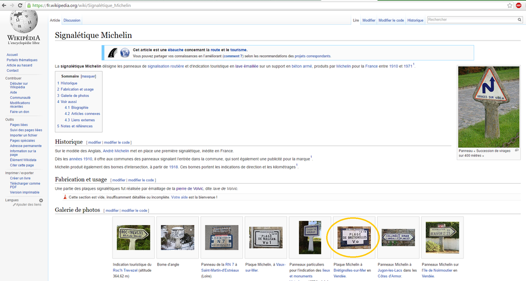 7. Wiki. Signalétique Michelin