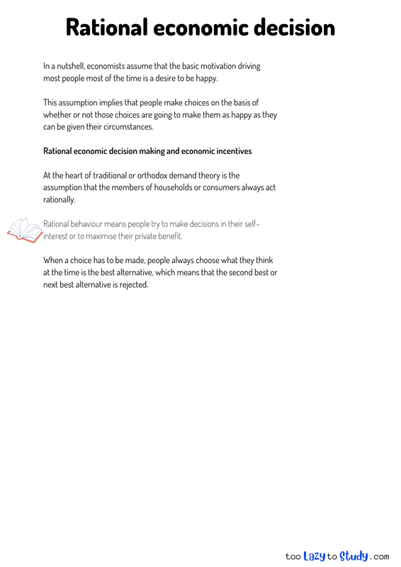 Rational economic decision