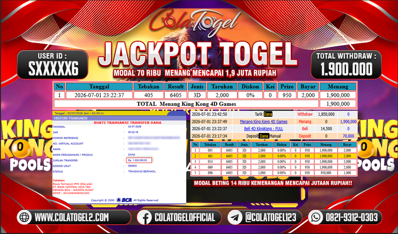 JACKPOT KINGKONG POOLS!!