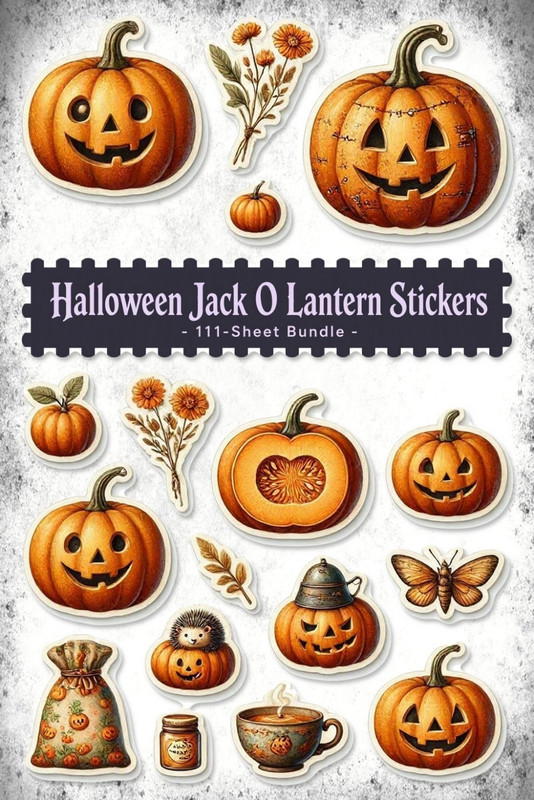 Halloween Jack O Lantern Stickers BFguf U