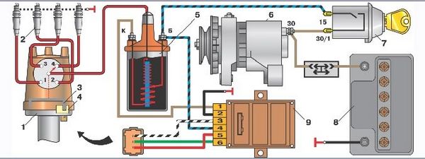 Схема БСЗ  ВАЗ 2106