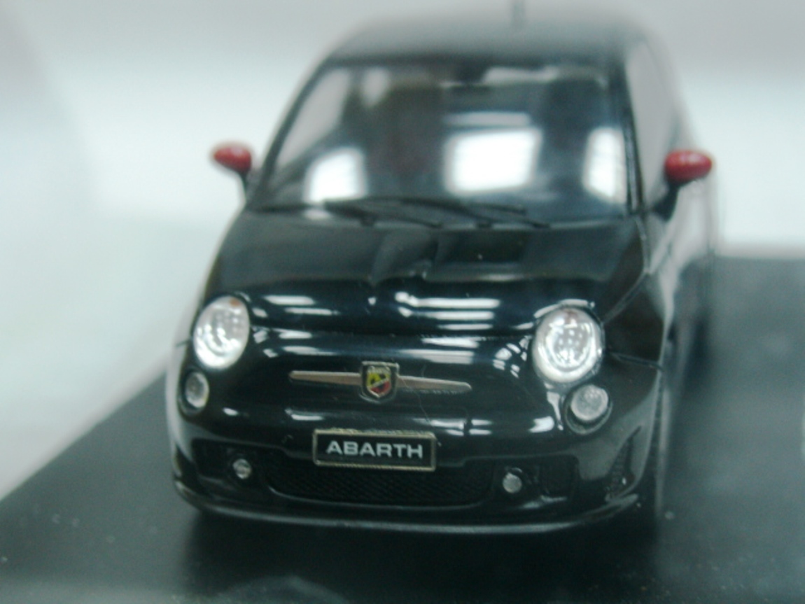 WOW EXTREMELY RARE Fiat 500 Abarth 133HP 2008 Black Resin 1:43