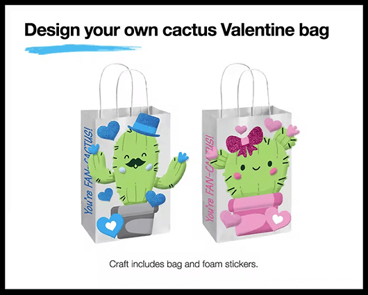 Craft Your Own Cactus Valentine Bag for Free at JCPenney on February 10th Craft Your Own Cactus Valentine Bag for Free at JCPenney on February 10th