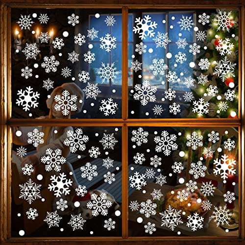 Amazon 114 Pegatinas de Copo de Nieve para Ventana