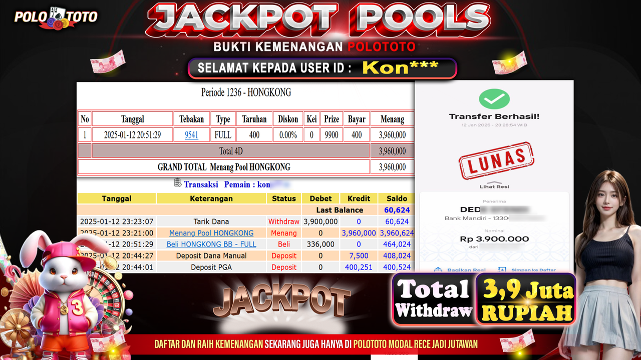 POLOTOTO JACKPOT TOGEL PASARAN HONGKONG Rp.3,900.000,-