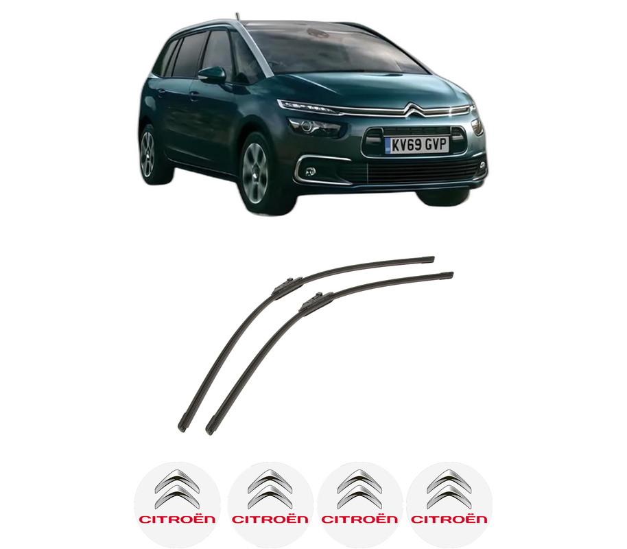 Set stergatoare auto CITROEN GRAND C4 SPACETOURER Van (3A_, 3E_) din 2019, pentru parbriz auto, 2 bucati, Bosch Aerotwin, din cauciuc siliconat rezistent, 4 Stickere Auto CITROEN