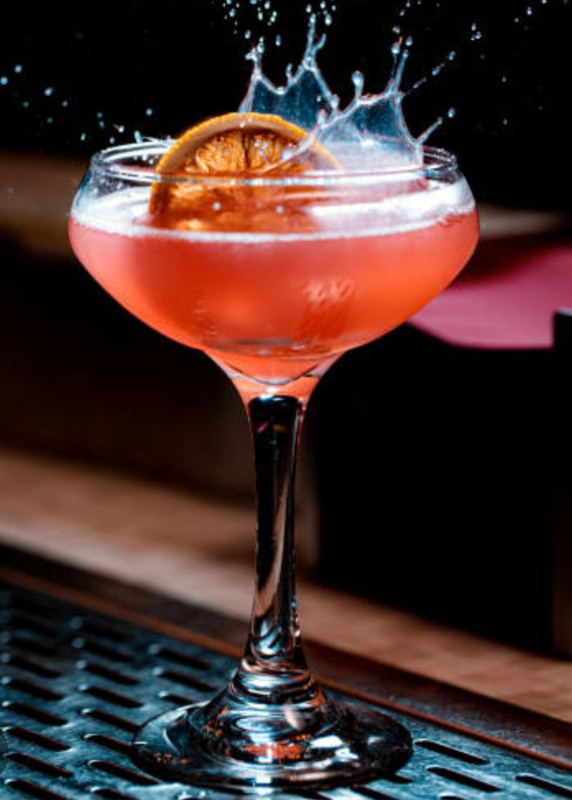 A picture of a mix drink.