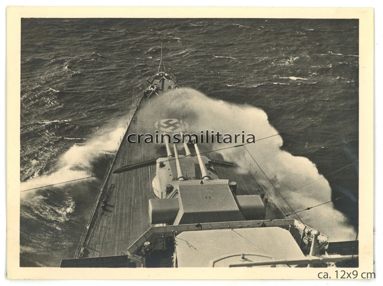 Orig Foto schwere Kreuzer Prinz Eugen Schiff ca 1940 Geschütz Turm
