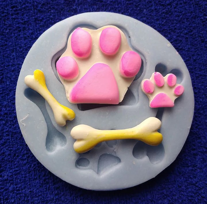 Molde silicona garras Huellas Mascotas y Hueso Pets Animales