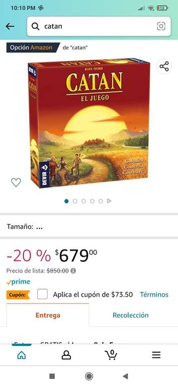 Amazon: Catan juego de mesa en 605.50 con cupon