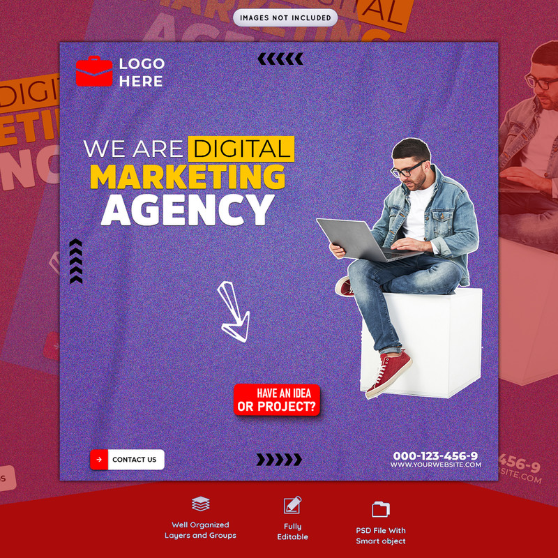 Digital marketing agency social media post template