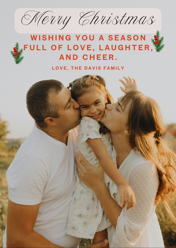 Family Photo Christmas Card (Editable in Canva)