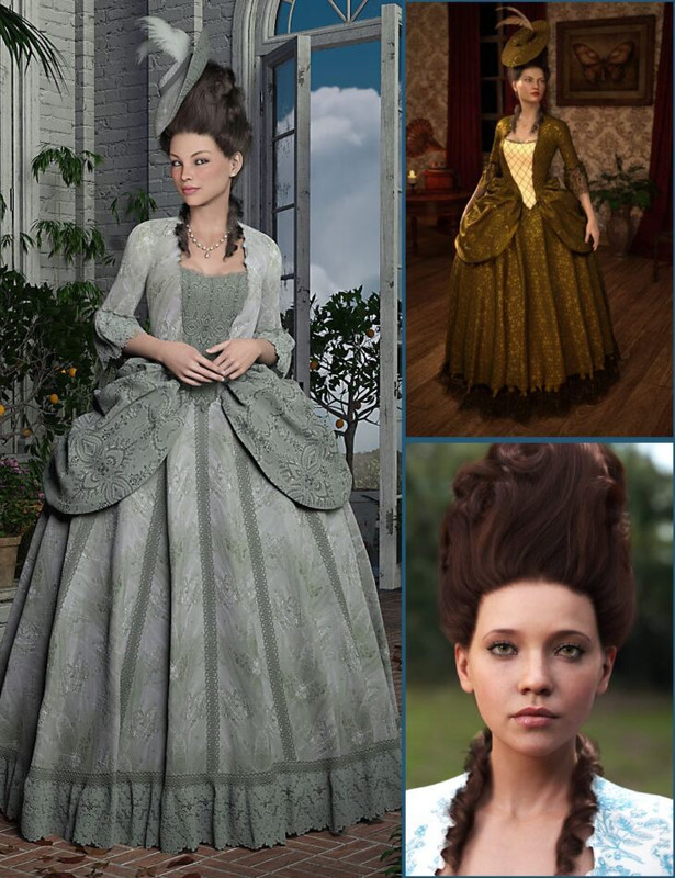 dForce Lady Cathryn Outfit and Hair for G8F and 8.1 Bundle
