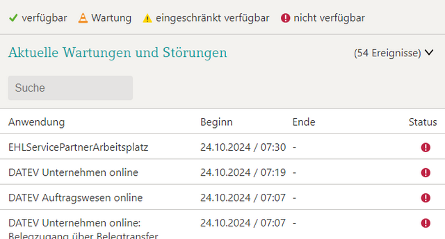 Gestörte DATEV-Dienste