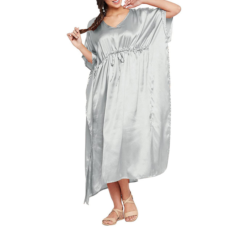 Women Satin Silk Nightdress Lingerie Sleepwear Nightgown Maxi Robe Loungewear - Picture 103 of 125