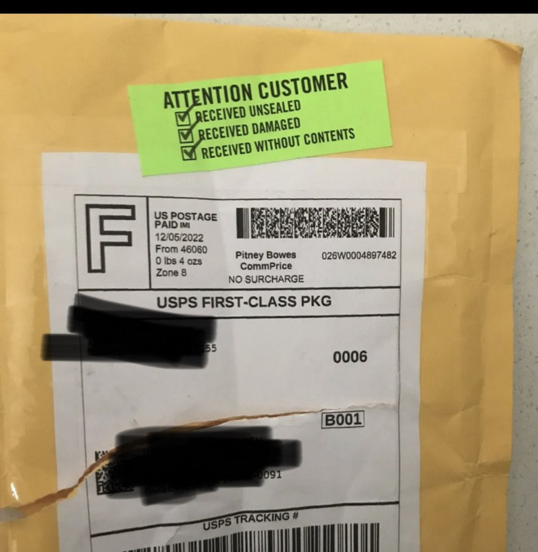 Help USPS Package Opened & Without Contents Blowout Cards Forums