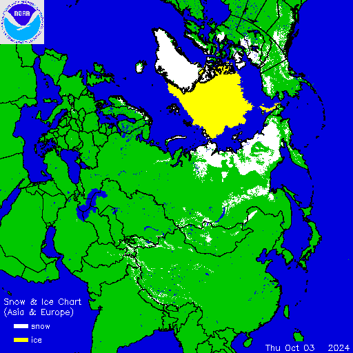 sea ice and snow cover 9th oct 2024 7 day animation