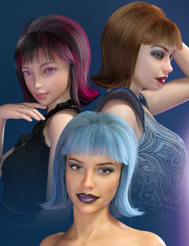 Betty dForce Hair for Genesis 8 Female