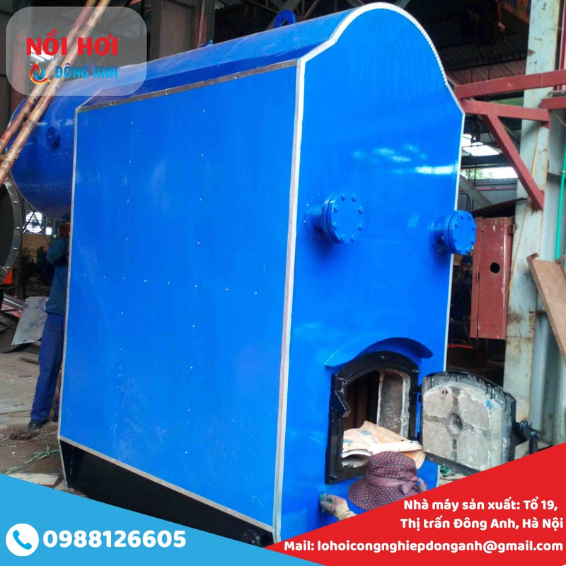 lò hơi đốt than 500 kiểu nằm