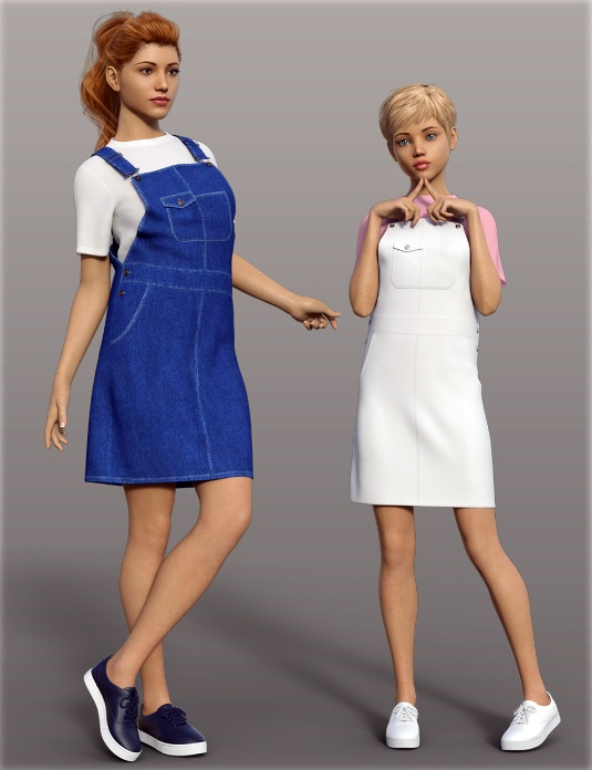 dForce H&C Overall Skirt Outfit for Genesis 8 Female(s)