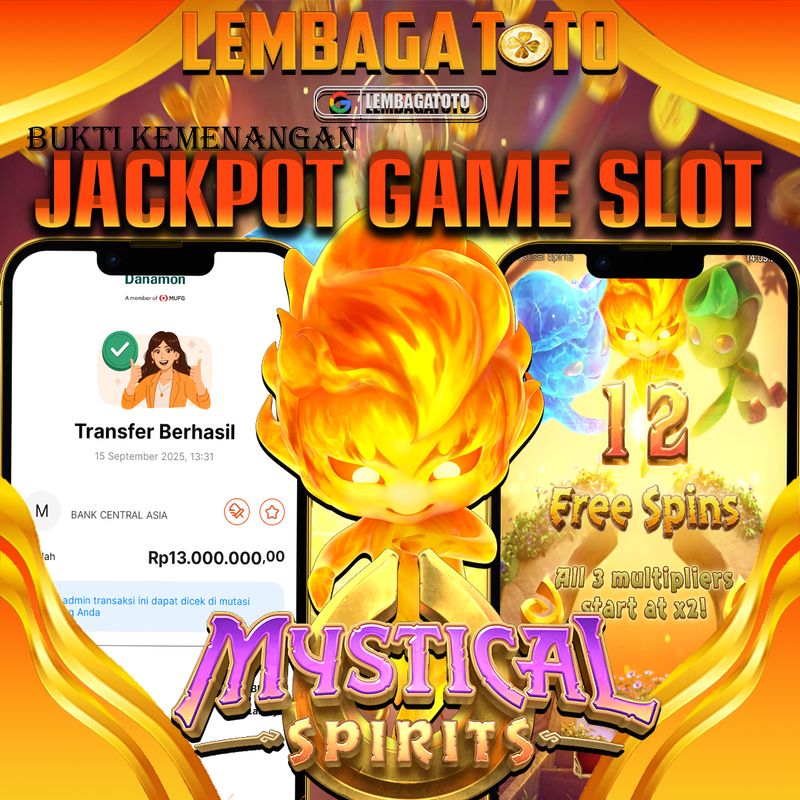 BUKTI JACKPOT 16 SEPTEMBER LEMBAGATOTO MYSTICAL SPIRITS  Rp.13.000.000,- LUNAS