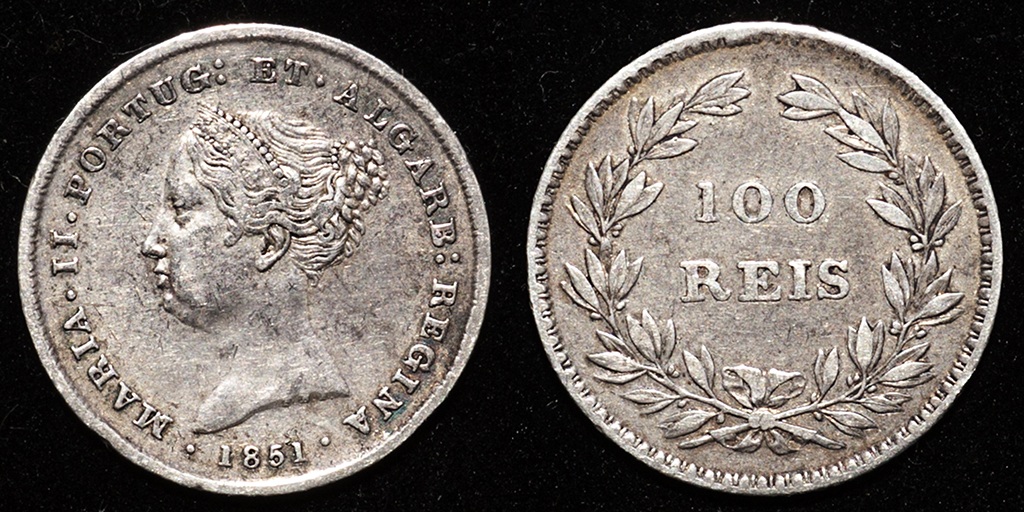 Las monedas de plata portuguesas de 100 y  500 reis (1836-1910) PAS6676b