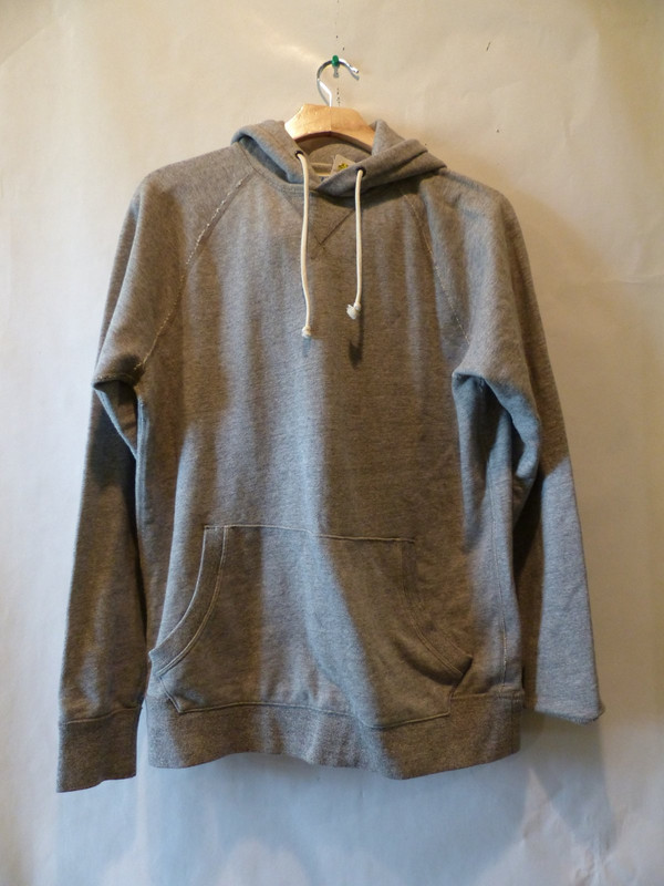 J. CREW MENS COTTON VINTAGE FLEECE HOODIE PULLOVER SWEATSHIRT IN GRAY SIZE M