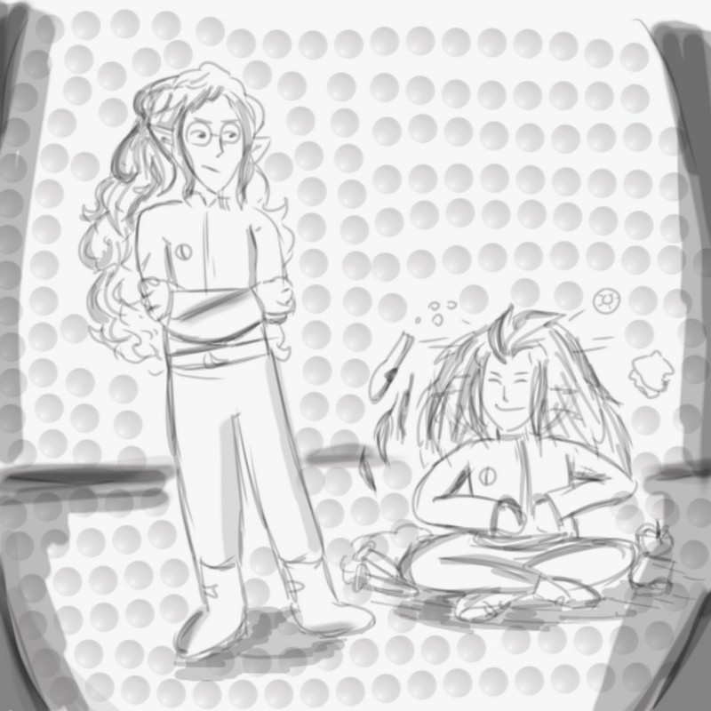 quick sketch of Eda shaking her head in the search for more diamond pieces
