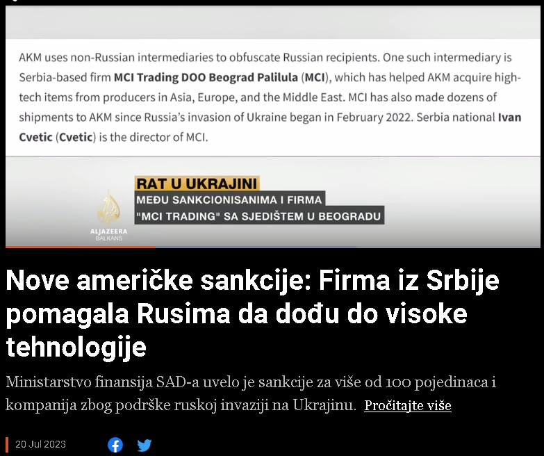 Nove američke sankcije: Firma iz Srbije pomagala Rusima da dođu do visoke tehnologije Screenshot-10773