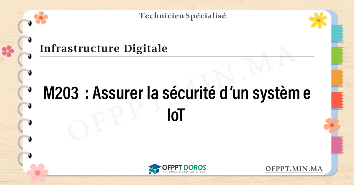 Sommaire détaillé du cours Assurer la sécurité d’un système IoT M203 OFPPT - Structure du module
