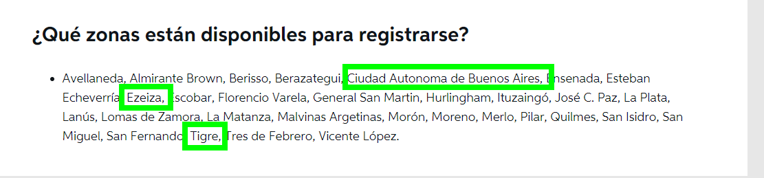 DIDI: Operamos en las siguientes ciudades de Argentina - Taxis en Buenos Aires (Argentina)