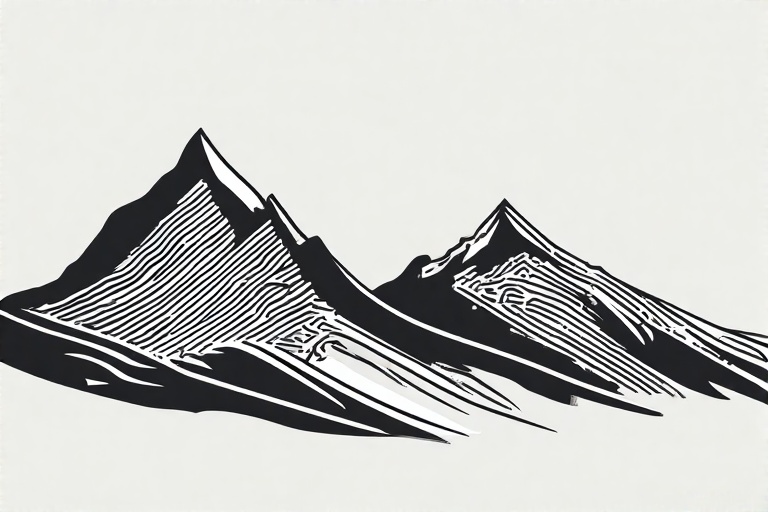 Two-stylized-mountains-outline-3