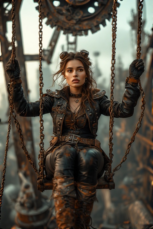 A-woman-seated-on-a-rusty-meta-19