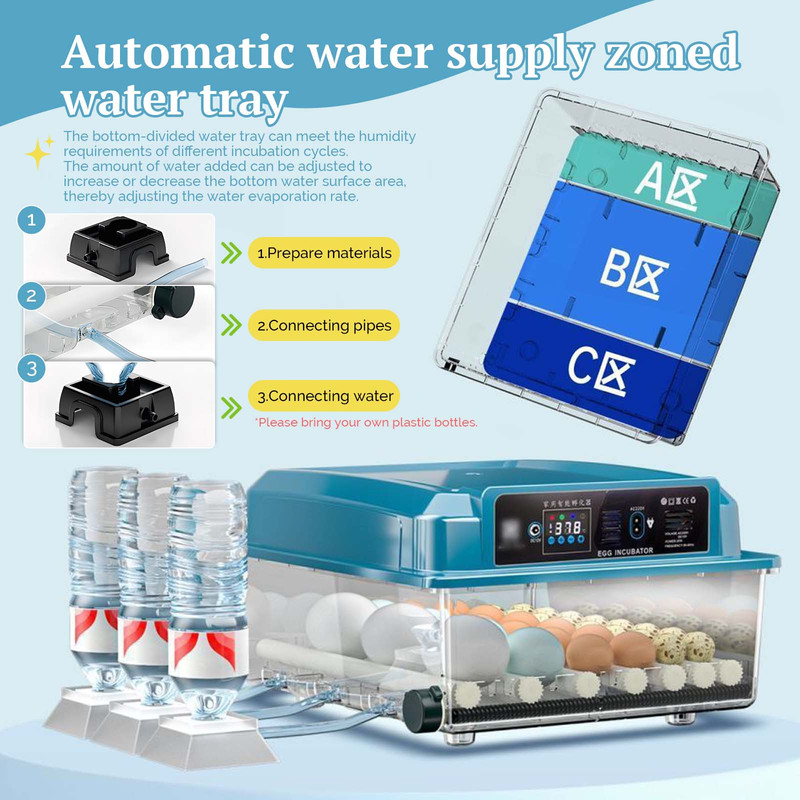 16/36 Eggs Incubator Clear For Poultry Hatching Machine Automatic Turning