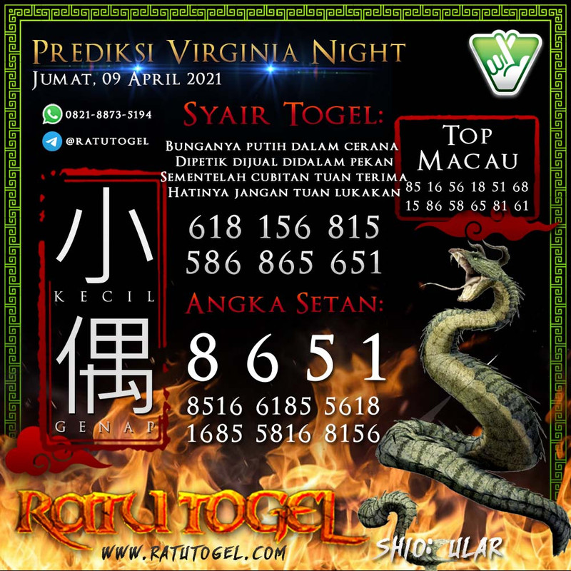 PREDIKSI NAGASAON VIRGINIA NIGHT