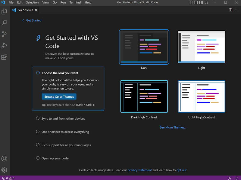VS Code 설치 완료 화면