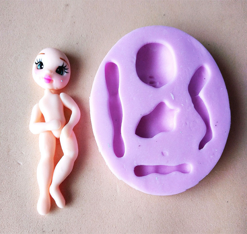 Molde en silicona para crear muñeca cuerpo completo en porcelani