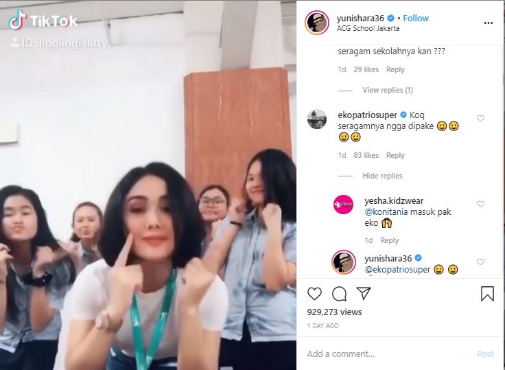 Yuni Shara main Tik Tok
