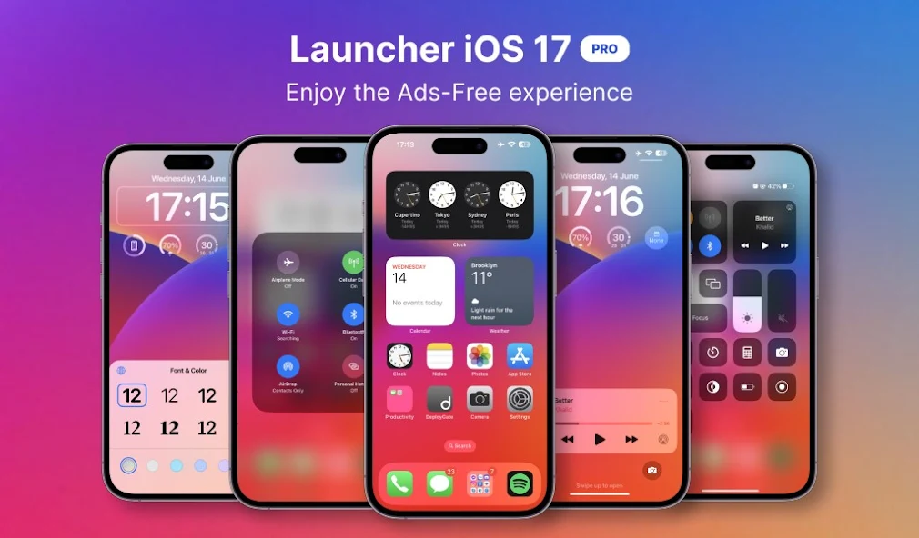 launcher ios 17 pro mod apk