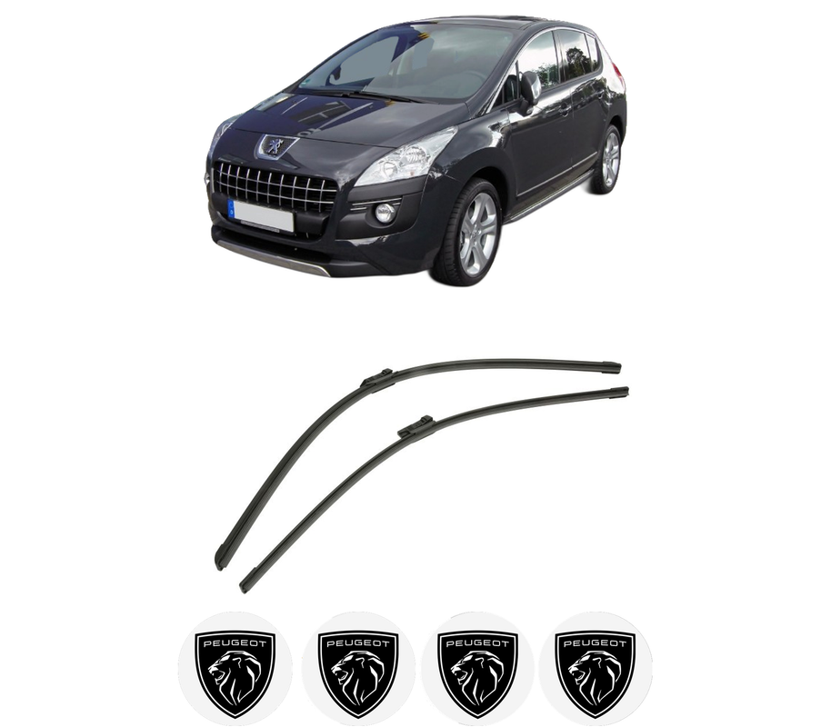 Set stergatoare auto PEUGEOT 3008 I MPV (0U_) din 2009-2016, pentru parbriz auto, 2 bucati, Bosch Aerotwin, din cauciuc siliconat rezistent, 4 Stickere Auto PEUGEOT