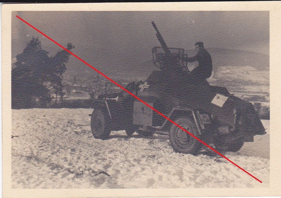Foto Vierrad Panzerspähwagen im Winter 2.WK