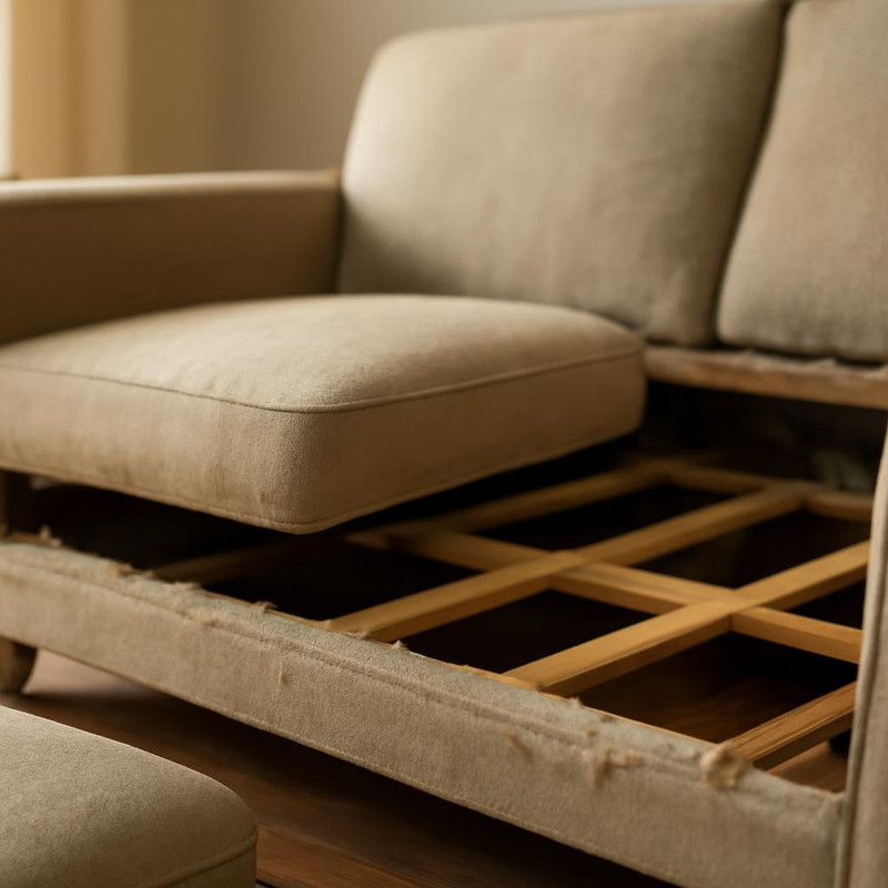 Разборка дивана перед перетяжкой