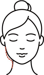 사각턱과 목 사이 귀밑침샘