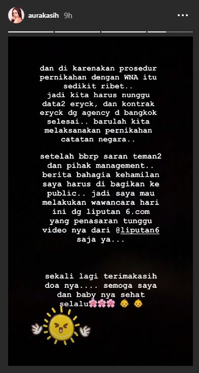 Aura Kasih klarifikasi soal kabar pernikahannya di Bangkok, Thailand.