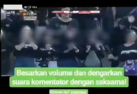 Tangkapan layar potongan video komentator yang lecehkan suporter wanita