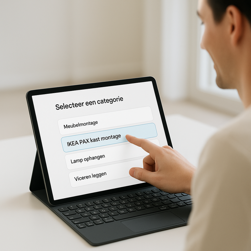 Stap 1: Zoek in het menu naar de juiste categorie