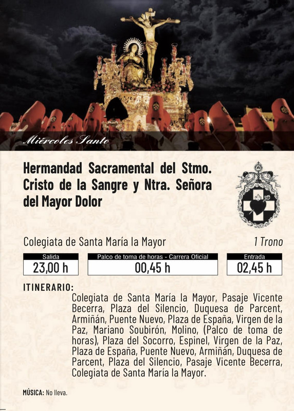 Horarios e Itinerarios Semana Santa de Ronda 2025 - Portal Temático ...