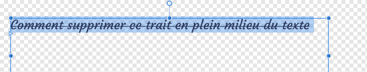 trait dans texte