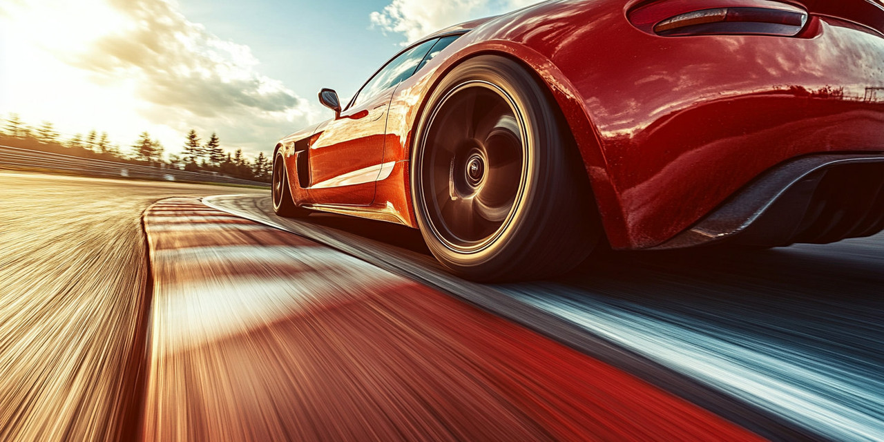 Спортивный автомобиль в гонке